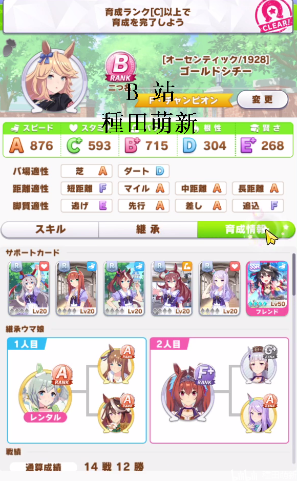 赛马娘:【黄金城】萌新育成图解