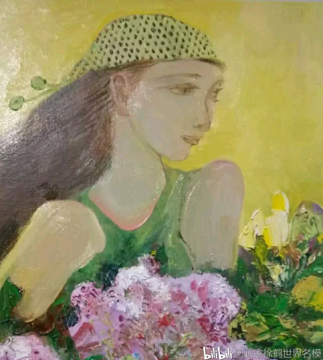 国际艺术大师王耀华以美女徐鹤为模特创作的油画作品～女人花系列