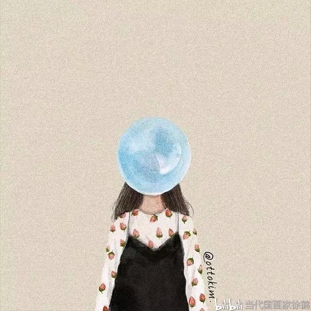 兴趣 绘画 当代国画家徐鹤推荐～灵动女孩背影插画头像集锦