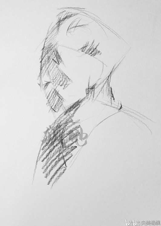 【每日一画】素描头像:背光的老大爷你会画吗?