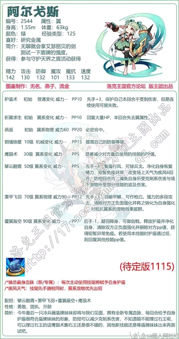 【洛克王国】宠物解析第一期——阿尔戈斯