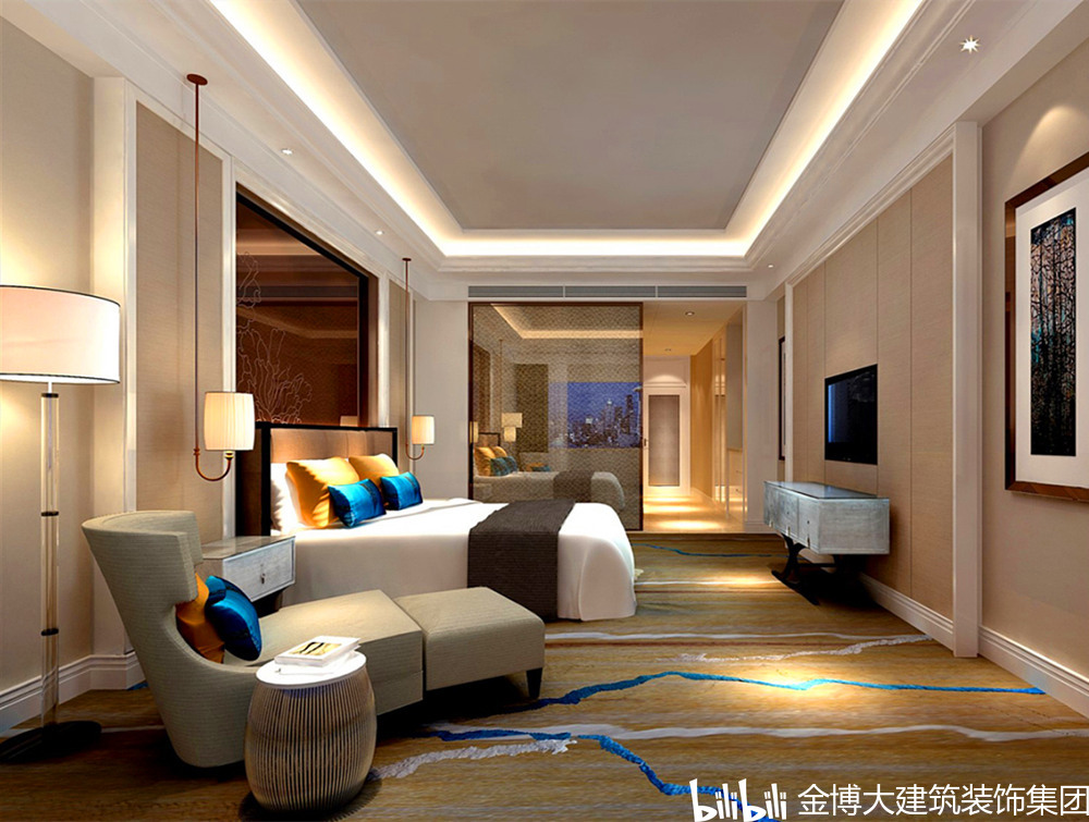 郑州圣佰利星级酒店装修设计公司案例效果图