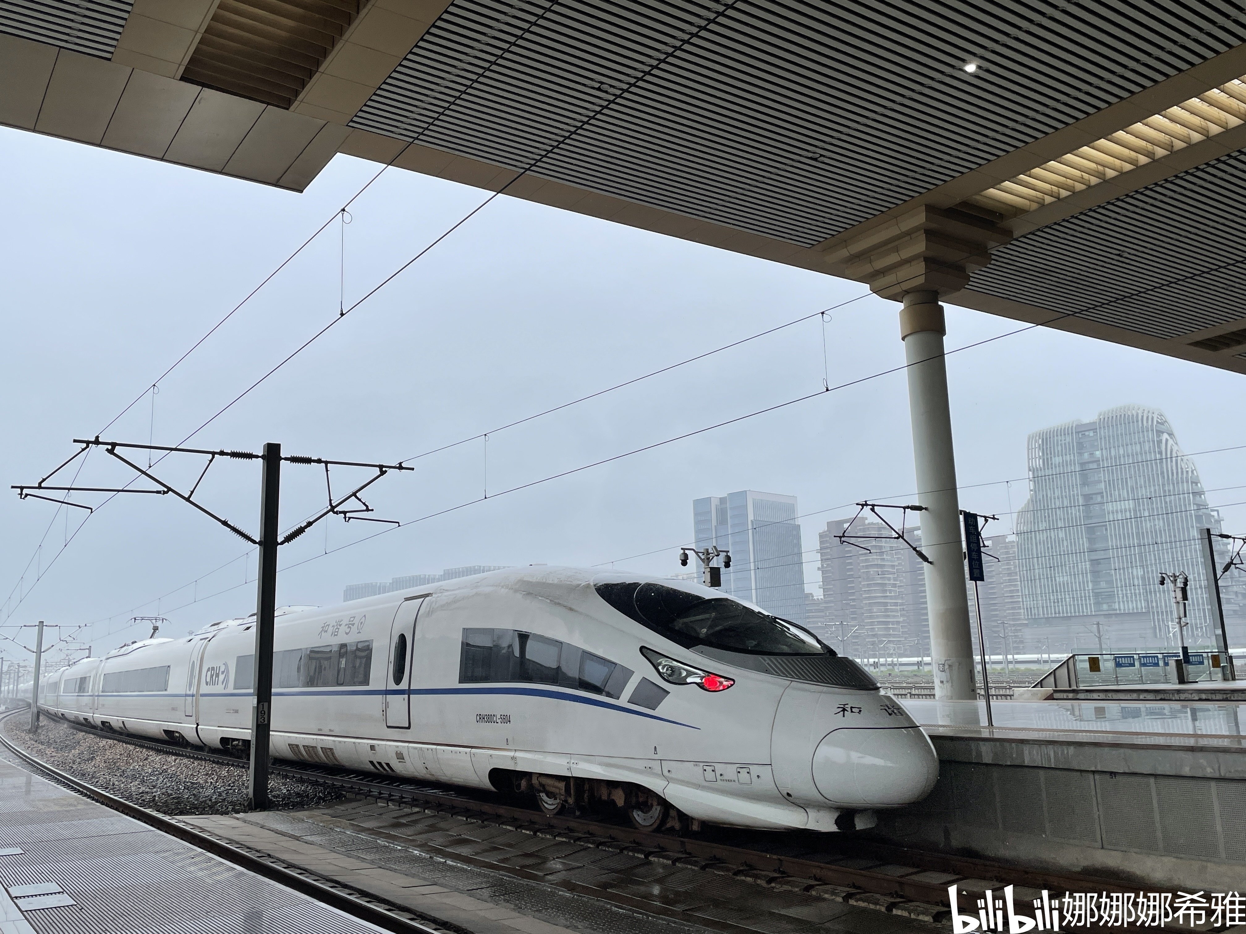 检票进站,发现旁边停着g171次列车,crh380cl大鲨鱼