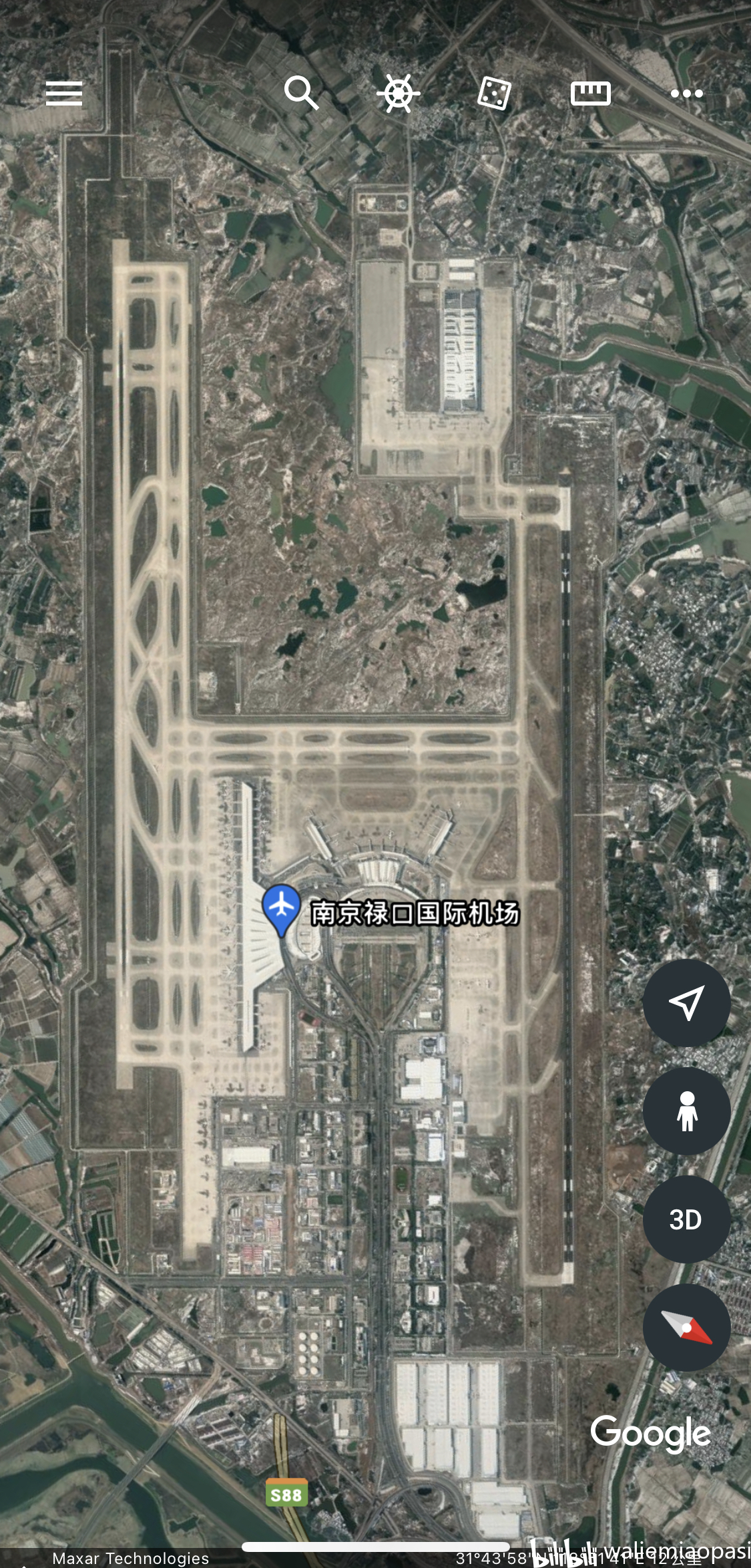 国内部分城市机场卫星鸟瞰图