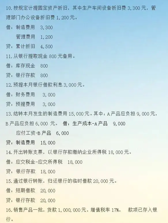 会计分录大全及会计科目借贷方向明细表，含常用会计科目的账务处理