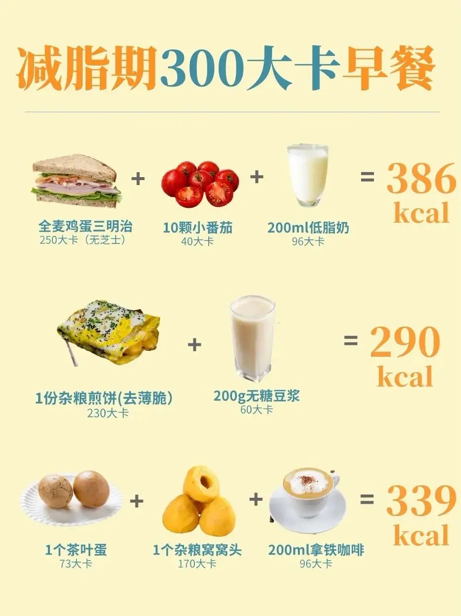 300大卡早餐减脂食谱，一吃就掉秤！