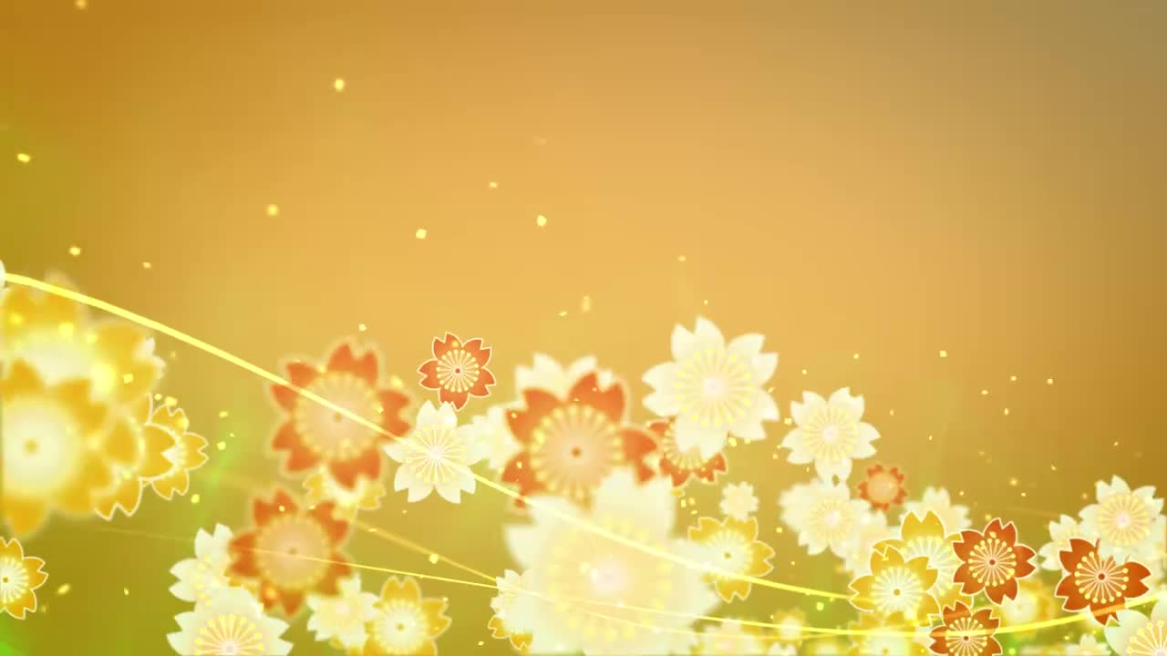 nc171333_ループする背景（和風なイメージ、花、パーティクル、光のライン）