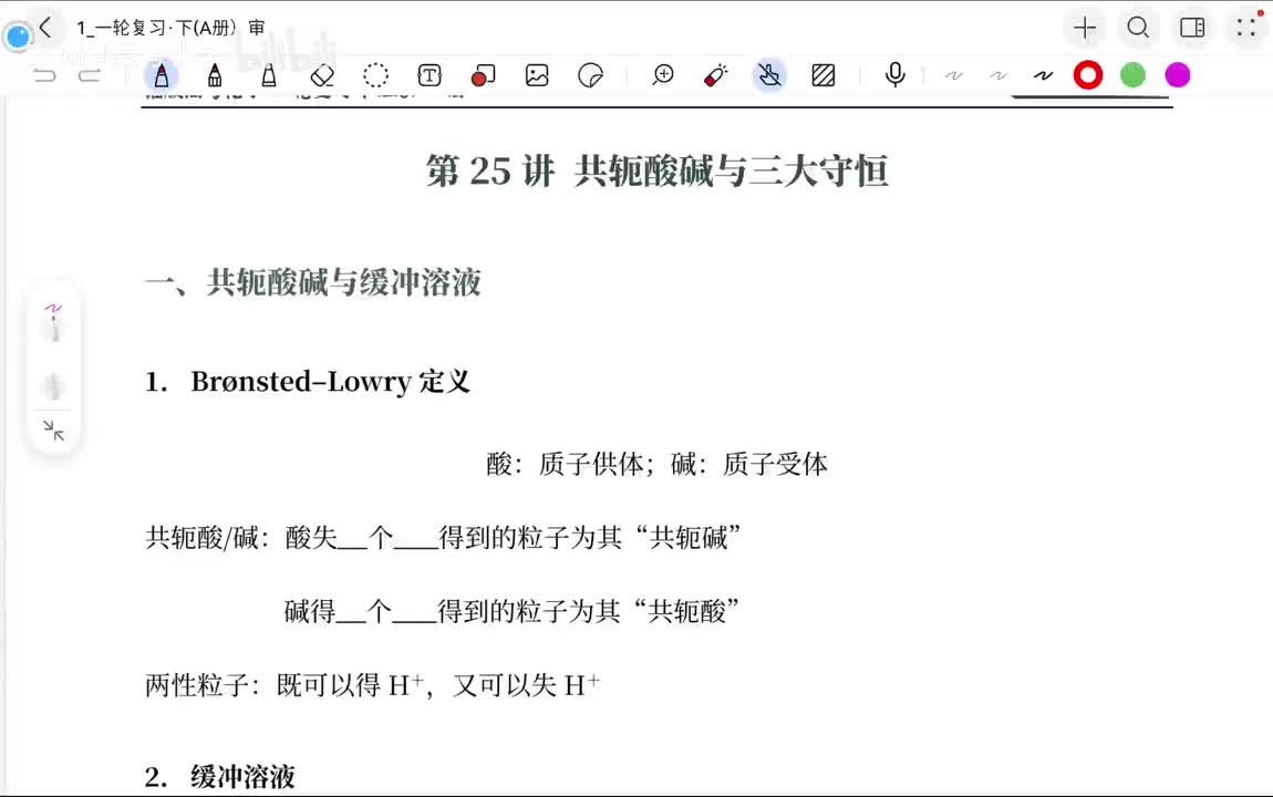 【水溶液】25 共轭酸碱与三大守恒