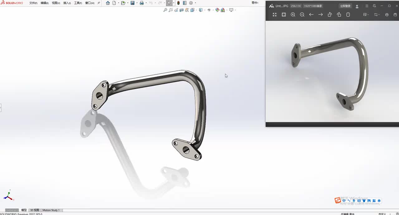 Solidworks派生草图绘制弯管及模型渲染