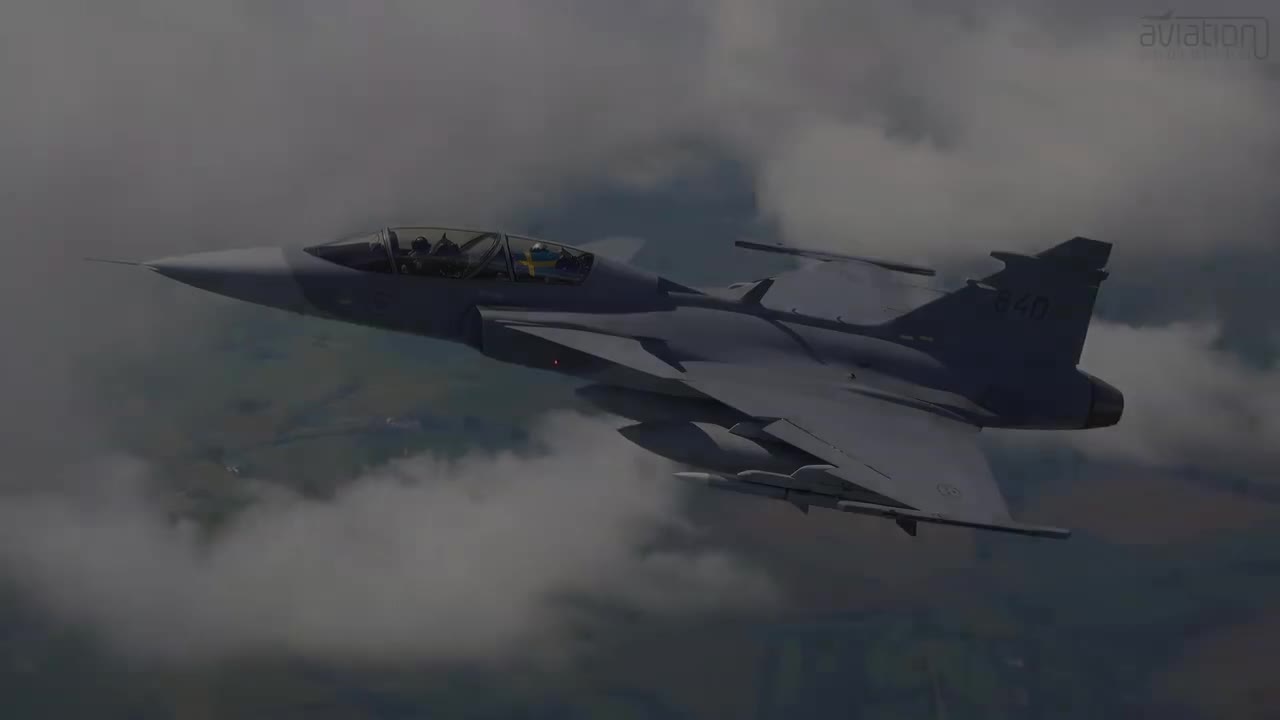 JAS39鹰狮空对空视角8K极清修复