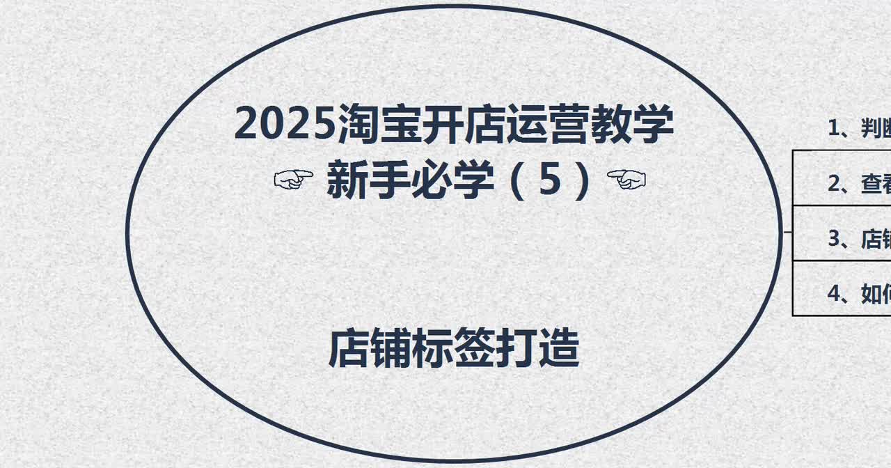 5、2025淘宝开店运营教学（新手必学5）---店铺标签打造