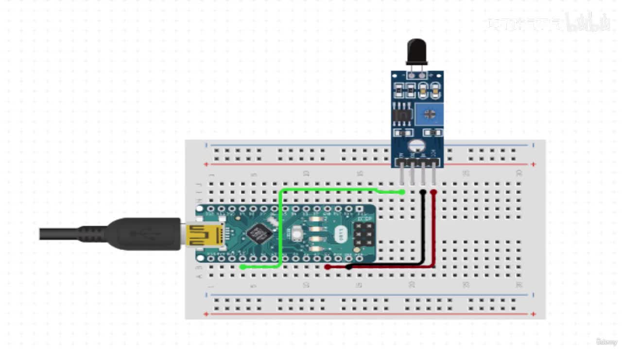 11. Flame Sensor With Arduino Nano--
