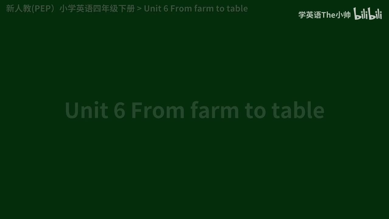 Unit 6 From farm to table