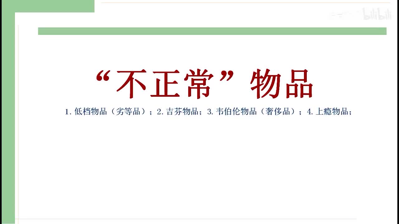 17-1低档品，吉芬物品，韦伯论物品，上瘾物品，不同物品的收入消费线