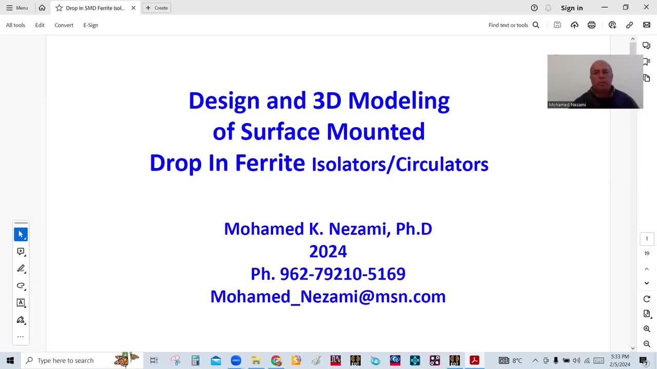 Part 1_4 ----Design and 3D Modeling of Surface Mounted Drop In Ferrite Isolator