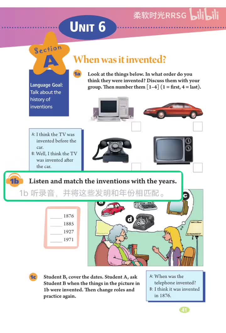 (Unit 6) 1b:发明和年份(p.41)