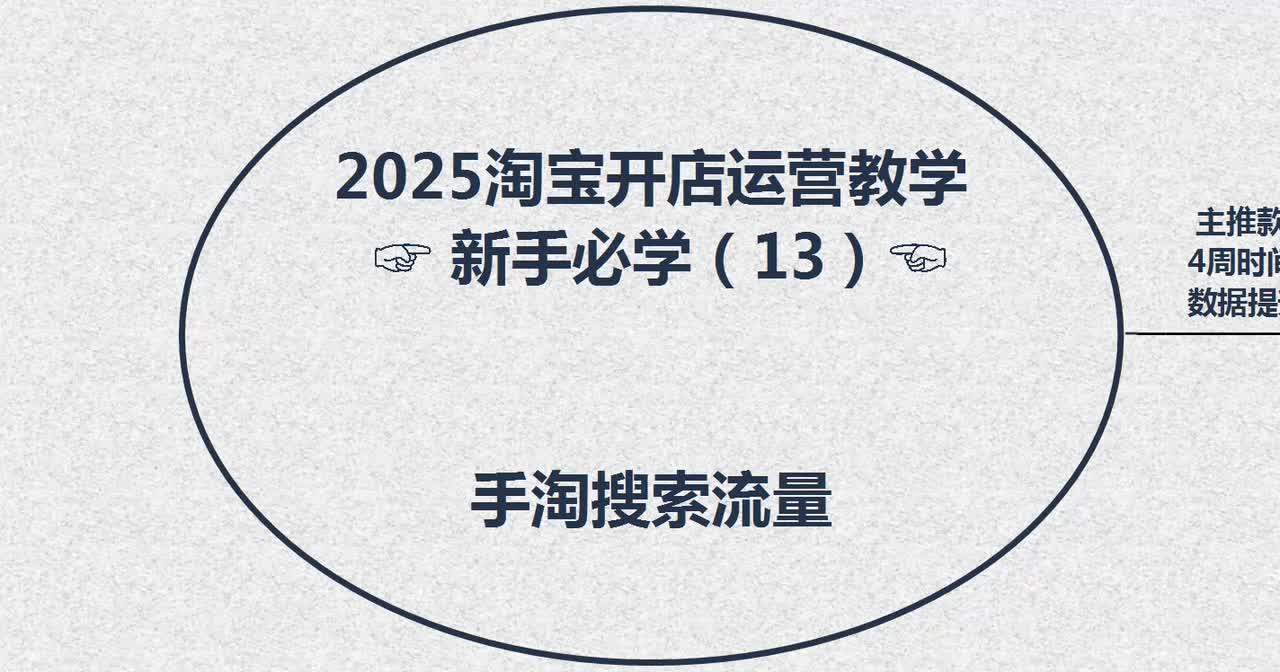 13、2025淘宝开店运营教学（新手必学13）---手淘搜索流量
