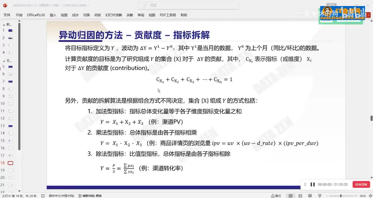 35.【第三周】什么因素影响大？异动归因方法-贡献度