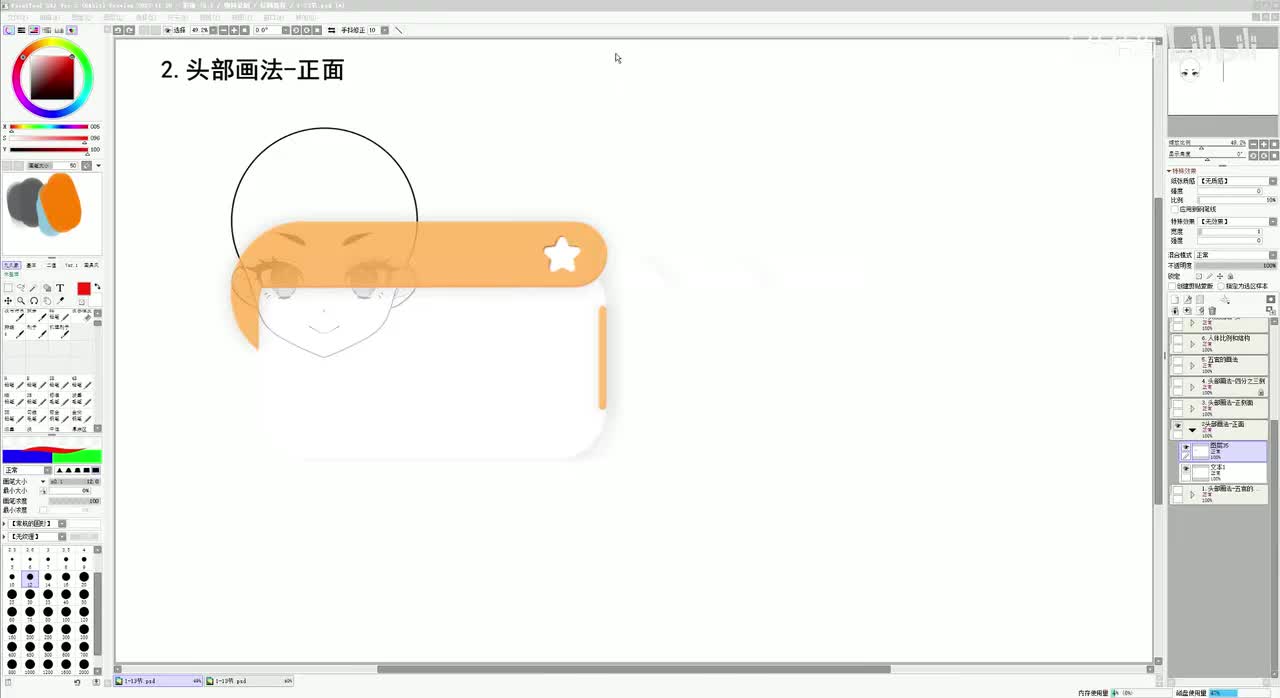 【头部画法】2、正面