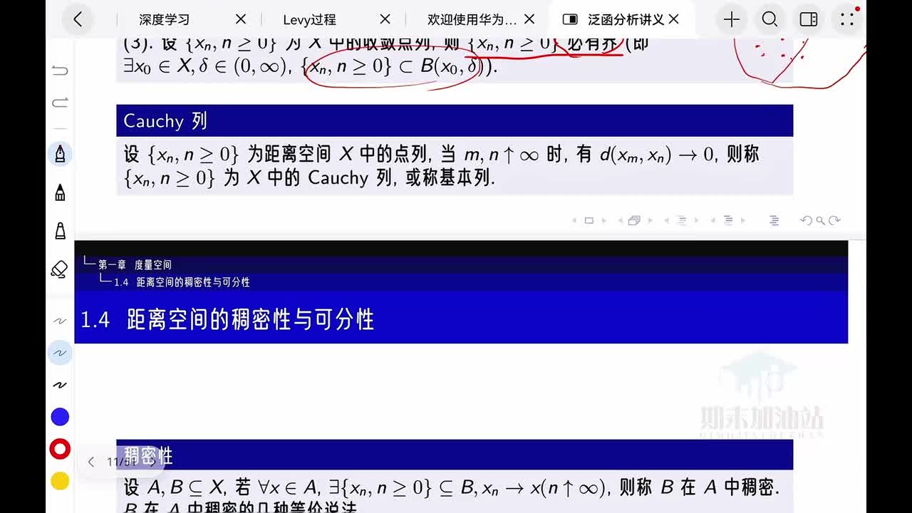1.4距离空间的稠密性与可分性