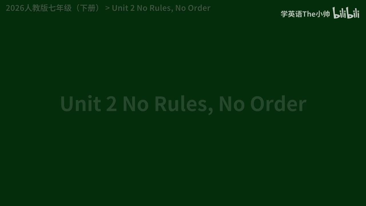 Unit 2 No Rules, No Order -单词