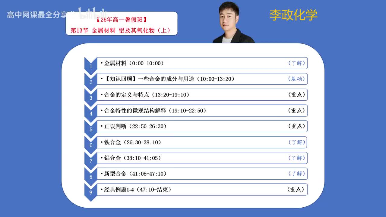【暑假班】37.【第13讲】 金属材料（上）