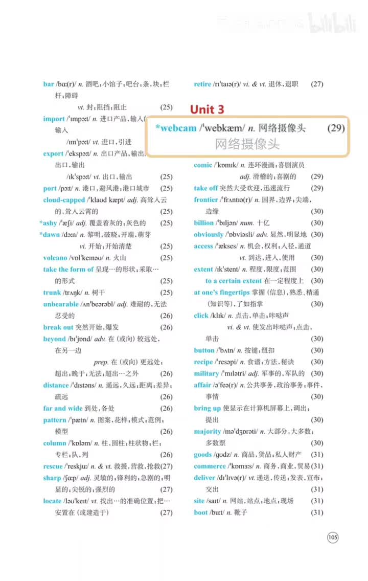 Unit 3 单词