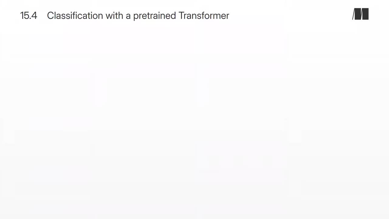 082. Chapter 15. Classification with a pretrained Transformer