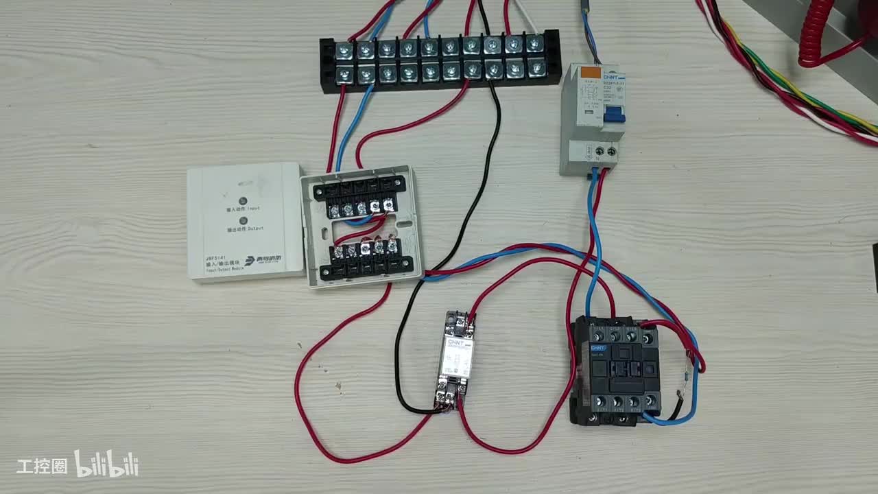 第31节：无源模块联动交流接触器-实物原理接线