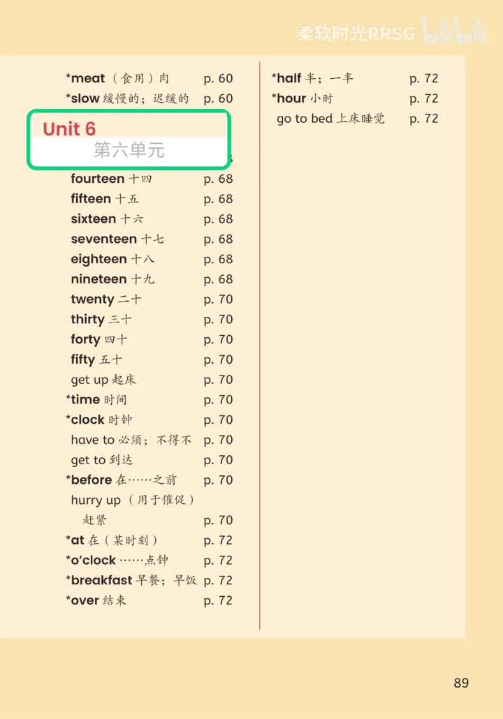 Unit 6 词汇