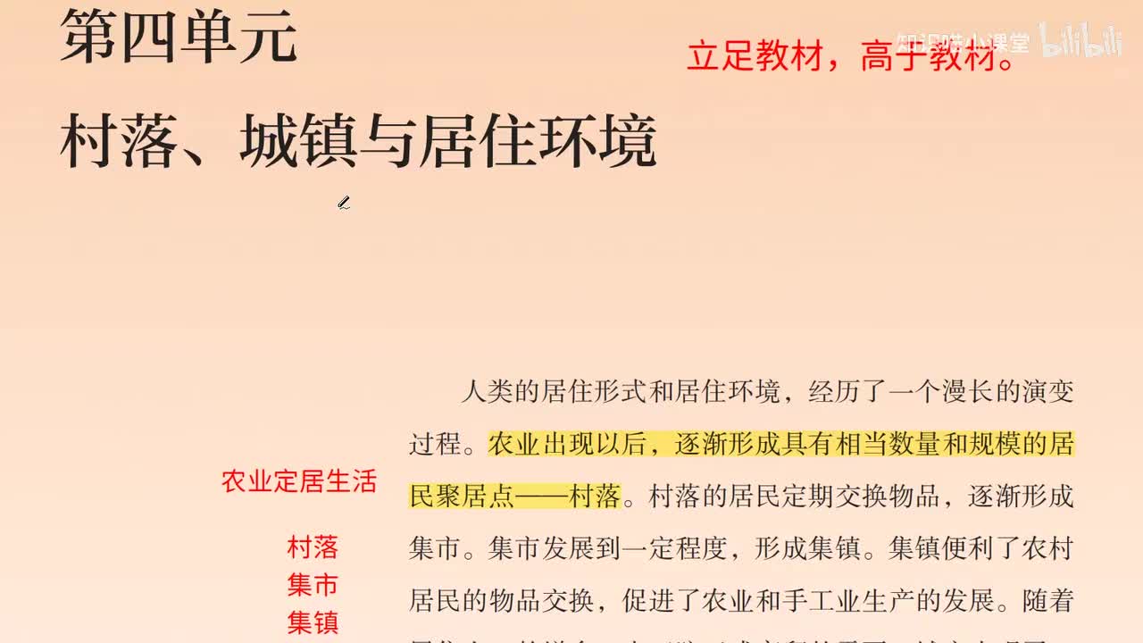 19、选修二：第四单元 村落、城镇与居住环境