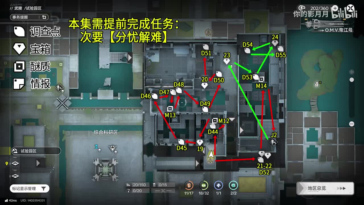 综合科研区(2) 共6个(19-24)醚质12-14 调查点44-55 机器人2