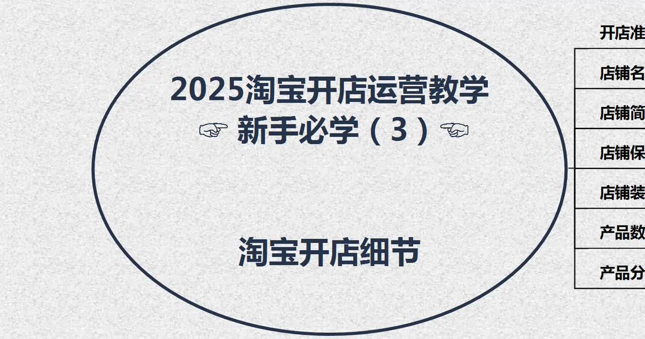 3，25淘宝开店运营教学（新手必学3）---淘宝开店细节