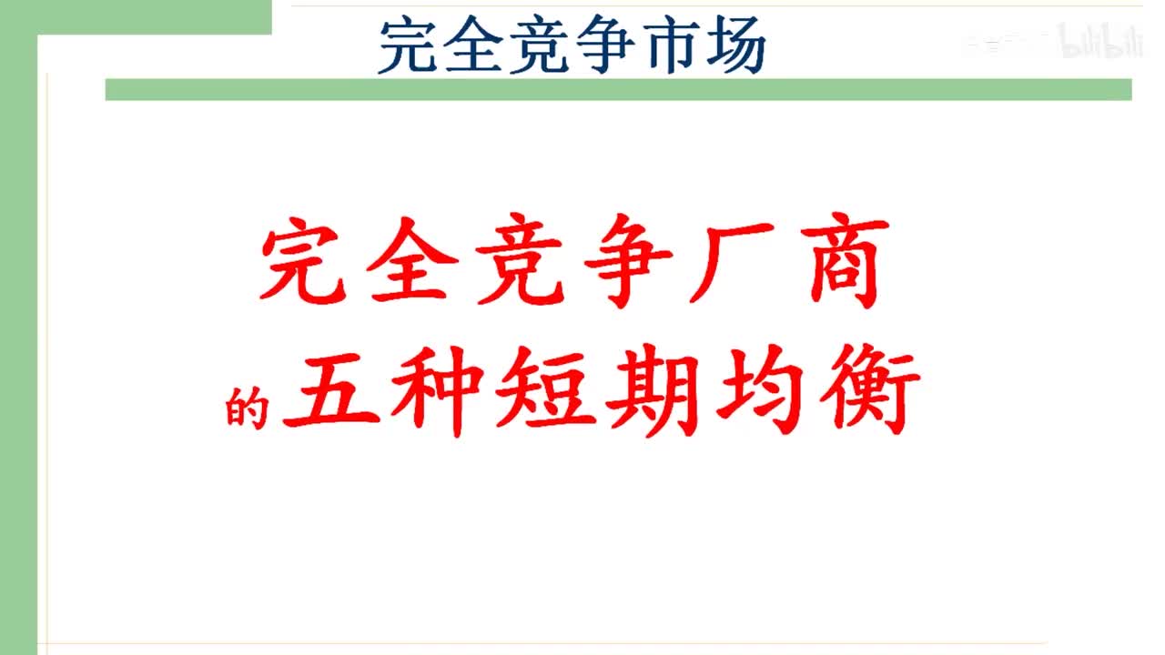 28-2.完全竞争厂商的5种短期均衡