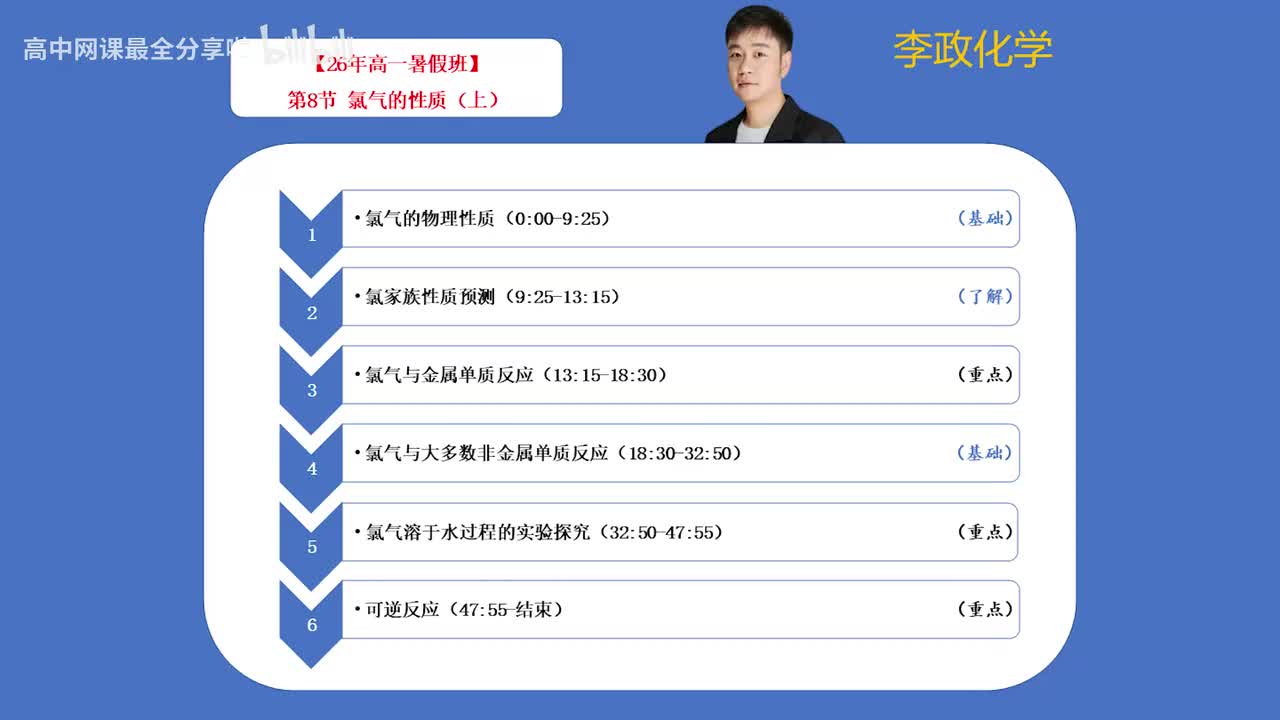 【暑假班】22.【第8讲】 氯气的性质（上）