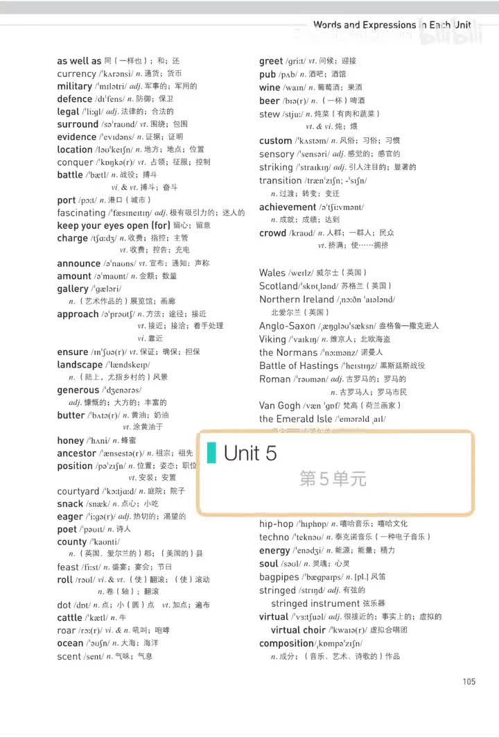 必修第二册丨Unit 5