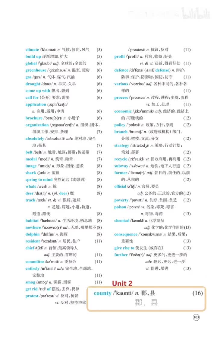 Unit 2 单词