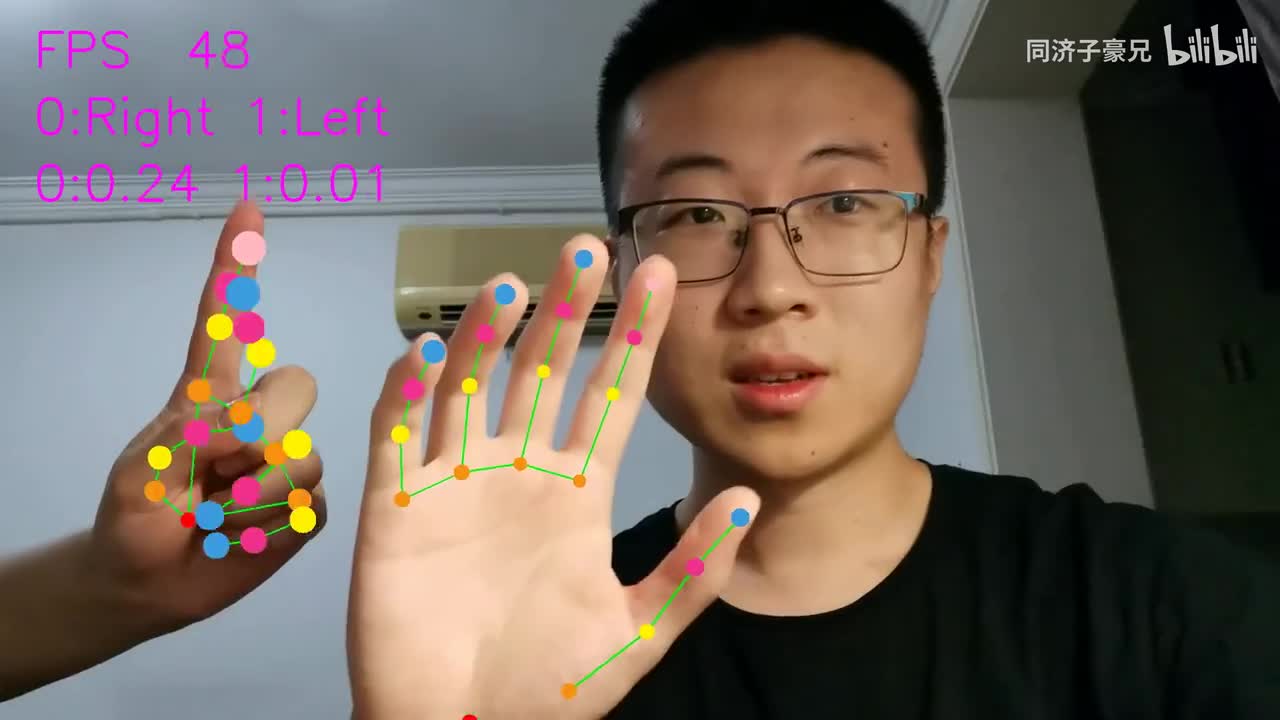 三维手部关键点检测-最终效果