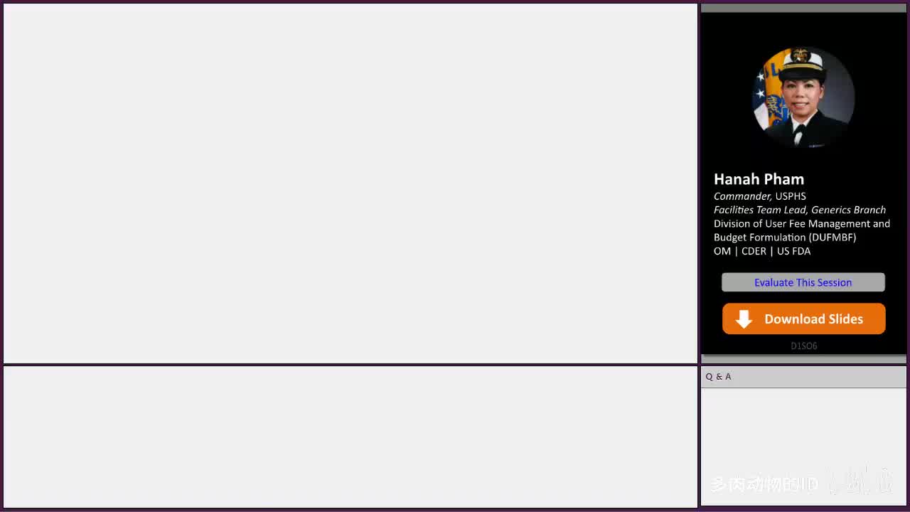 D1S06 Drug Master Files from a GDUFA II User Fee Perspective