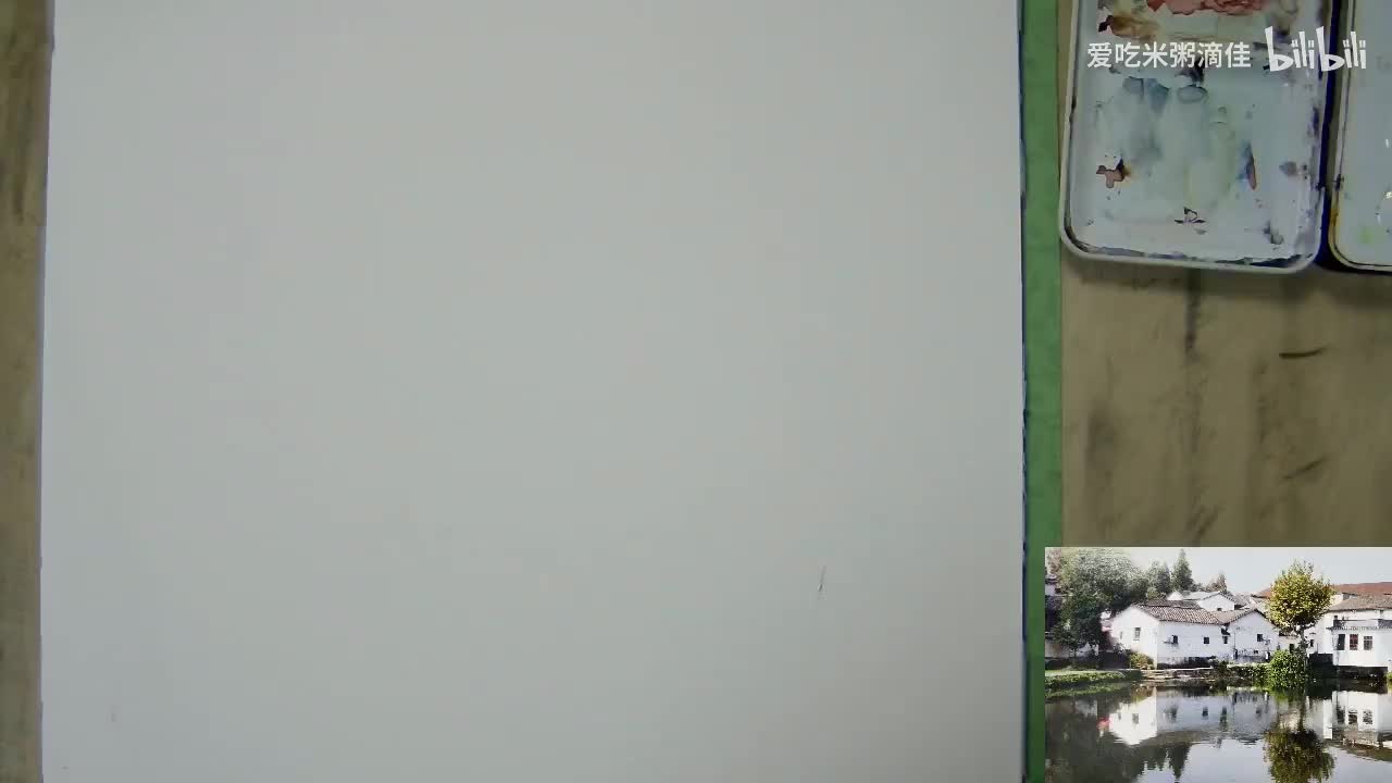 19水面湖泊技法：平静的湖面，水的倒影表现