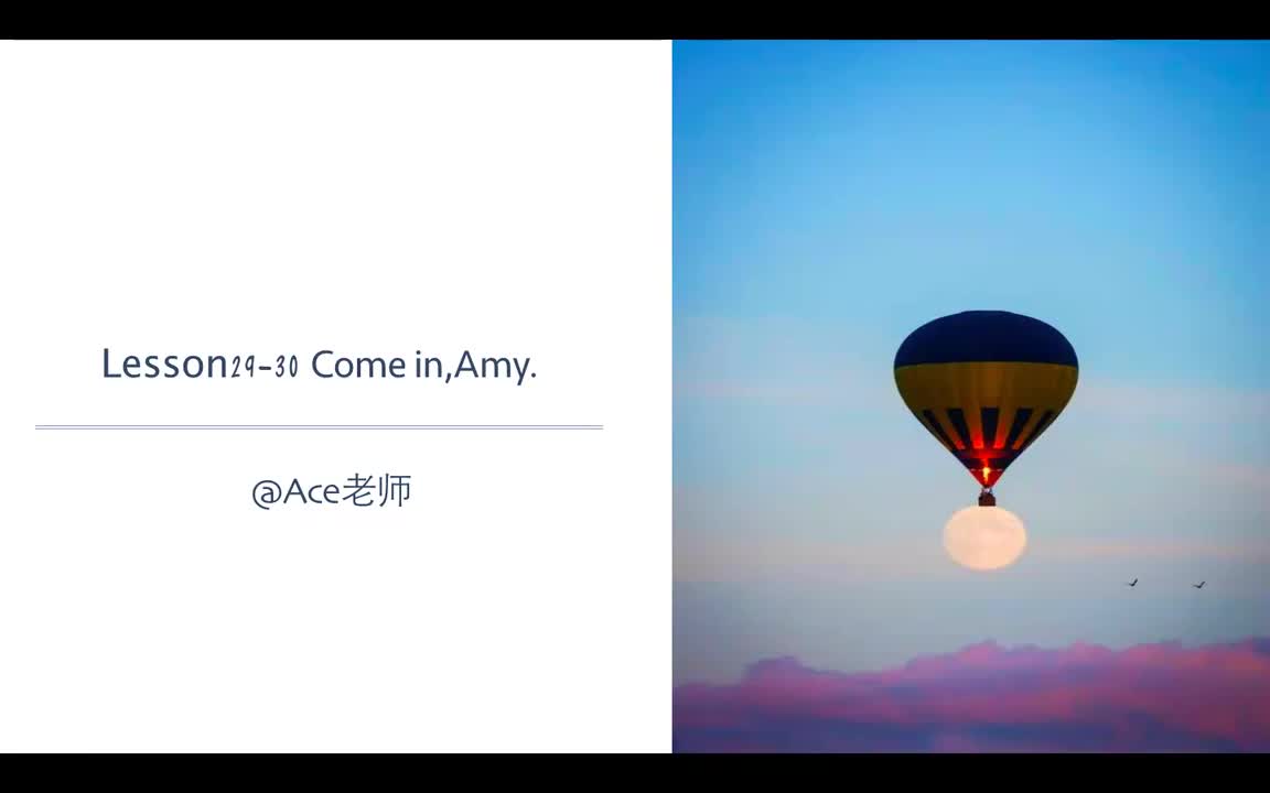 Lesson29-30 Come in,Amy