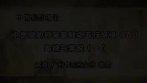 第18讲 中医学的哲学基础之五行学说（六）与精气学说（一）