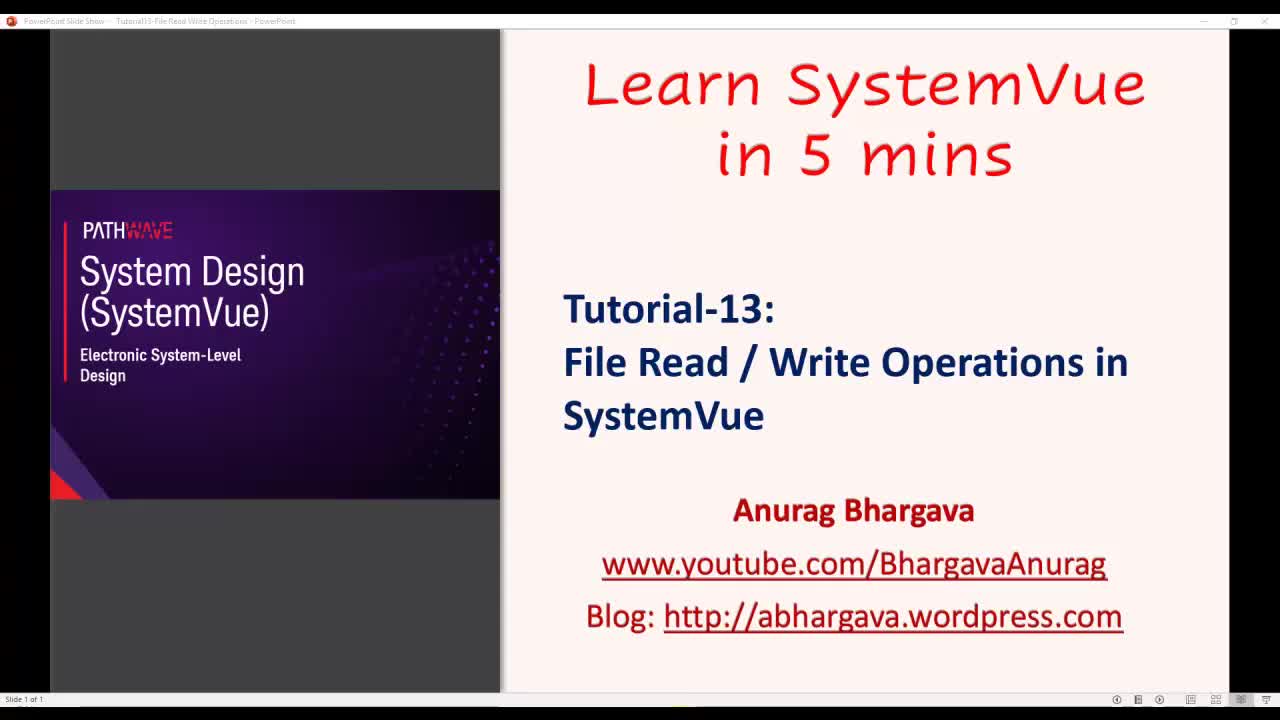 13.Tutorial-13- File Read and Write in SystemVue