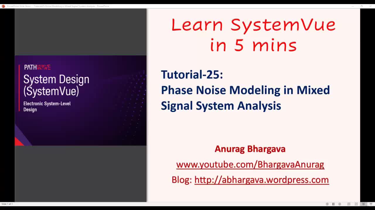 25.Tutorial-25- Phase Noise Modeling in Mixed Signal Systems