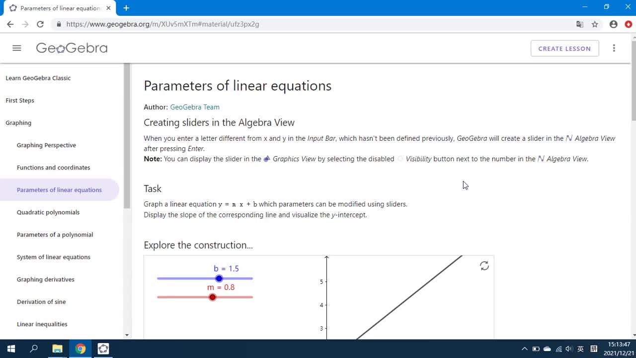 2.3 Parameters of linear equations