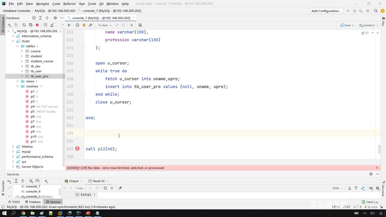 57. 进阶-存储过程-条件处理程序-handler