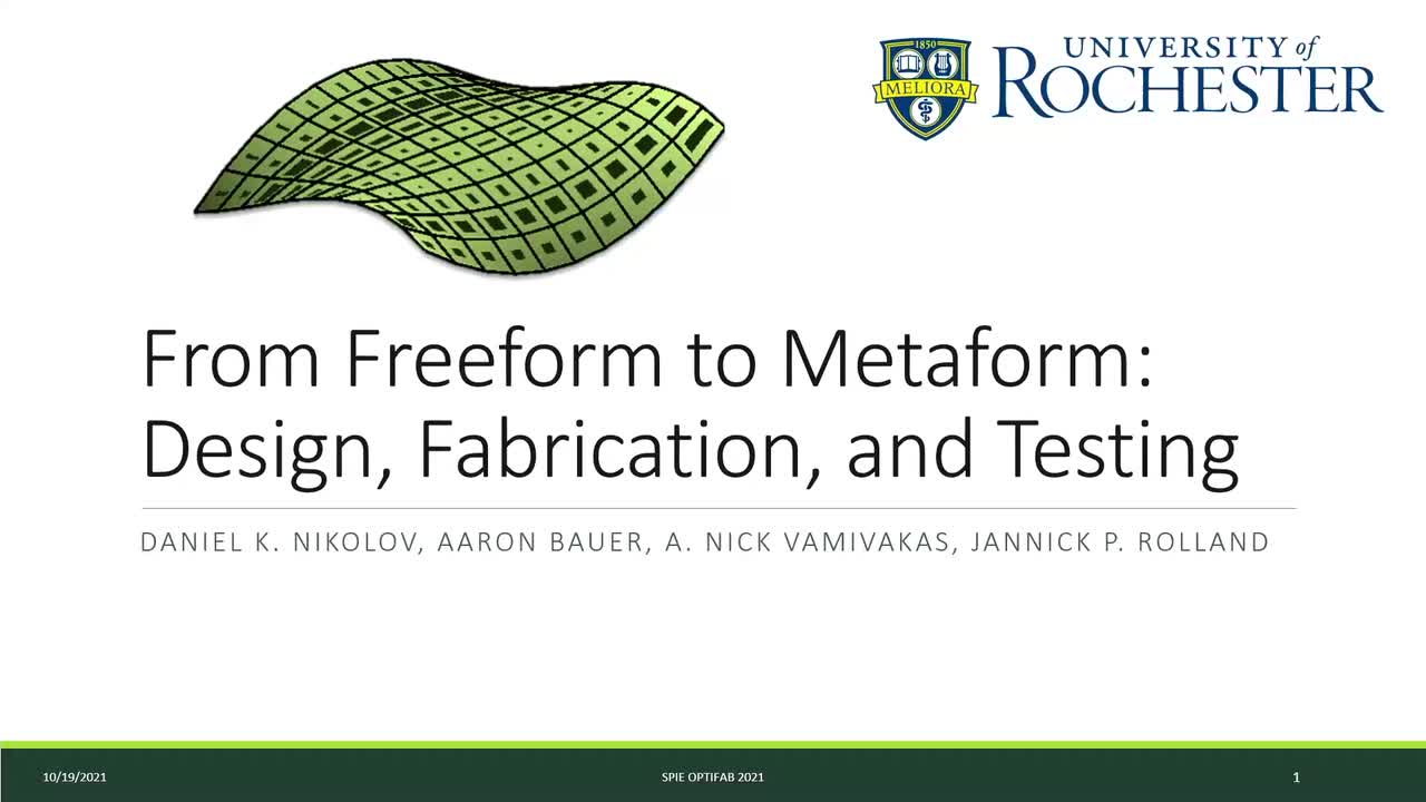 【自由曲面光学】From freeform to metaform design, fabrication, and testing