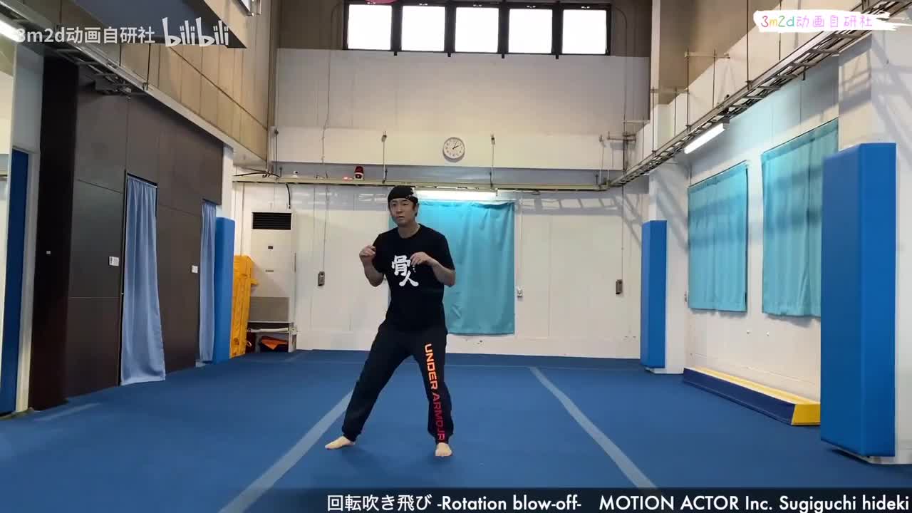 [被攻击][游戏动作真人参考][男]旋转倒地