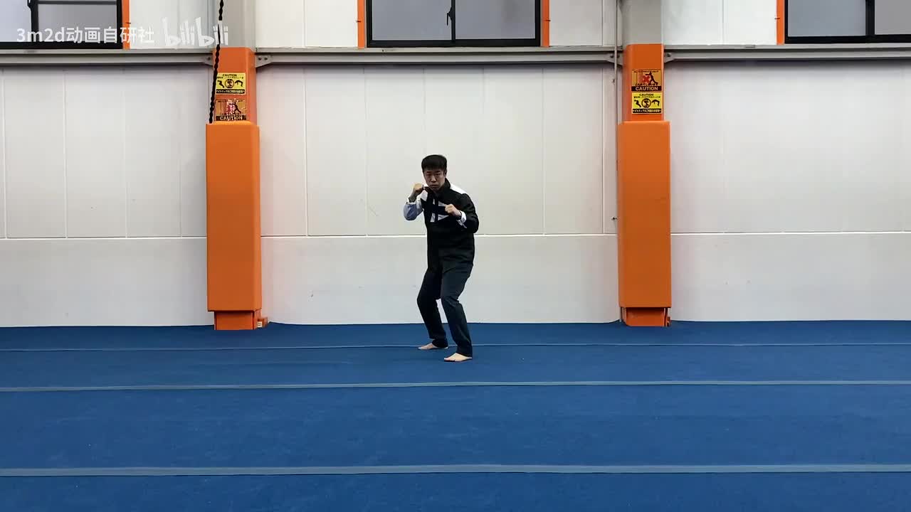 【拳】蓄力（侧身）→重拳