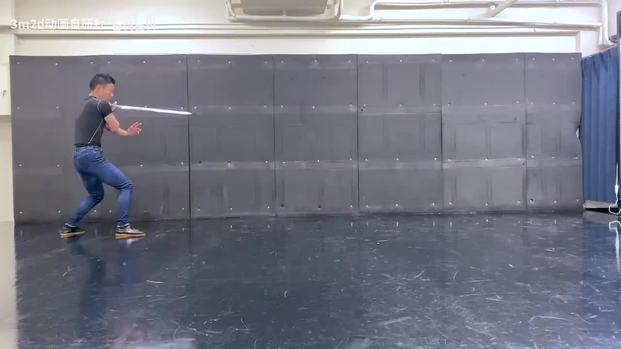 【剑】直刺→抚剑→直刺（重）